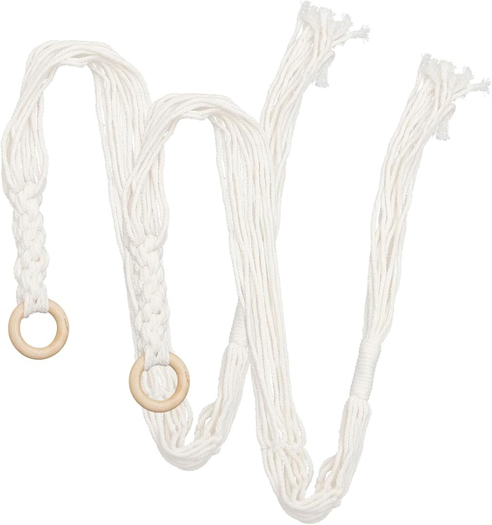 VANZACK 2pcs Macrame Indoor Plant Hanger Stylish Tassel Design Woven Flower Pot Holder for Home Decor Unique Bohemian Hanging for Indoor Plants Space-Saving