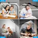 LED Floor Lamp, 18W/2000LM Bright Reading Floor Lamp for Office with Double Head, Adjustable Gooseneck Dimmable Modern Standing Light for Lash Extension Craft, Eye Caring Floor Lamps for Living Room (Black)