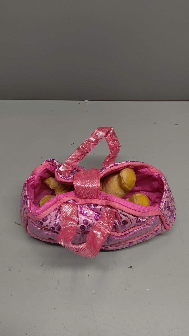 kids(girls) play purse w teddy bear