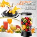 Food Processor and Blender Combo, 88 oz Food Chopper for Meat, Vegetable and Dough, 70 oz 700W Glass Jar Blender with 2 Speeds and Pulse for Smoothie, Nutrient Extractions, and More