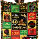 African American 40Th Birthday Gifts for Women, Positive Encouragement Inspirational Bday Gift Blanket 60"X50", 40 Year Old Birthday Gifts for Black Lady Women Mom Sister Friend