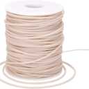 PH PandaHall Pandahall 54.68 Yards/Roll 2mm Hollow Pipe Tubuing Rubber Cord with 1mm Hole Solid Tube Plasic Spool (Tan)