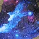 Full Galaxy Comforter Sets 6 Piece Bed in A Bag, Outer Space Themed Bedding for Children Boy Girl Teen Kids - (1 Comforter, 1 Flat Sheet, 1 Fitted Sheet, 2 Pillowshams, 1 Cushion Cover)