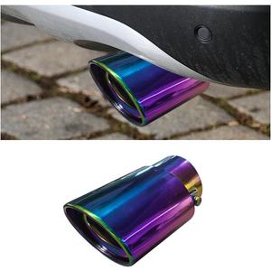 Stainless Steel Car Exhaust Tip, 2.5" Inlet 3.3" Outlet Adjustable Chrome-Plated Finish Exhaust Tailpipe, Car Exhaust Pipe Modification Tail Throat Tail Pipe, Fit for Most Cars (Straight, Multicolor)