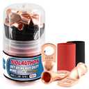 20 Pcs 2 AWG 5/16" & 3/8" Copper Battery Lugs Ring Terminals - w/ 20 Pcs 3:1 Adhesive Heat Shrink Tubing (Dual-Neck Bottle)