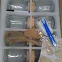 16pack Mason Jars 16oz with Airtight Woodgrain Lids and Bands, Pint Canning Jars, Clear Glass Jars for Canning, Pickling, Meal Prep, Jam, Honey, Shower/Wedding Favors, Labels & Brush & Twine Included
