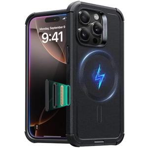 ESR for iPhone 16 Pro Case, 23 ft Military-Grade Drop Protection with Camera Control Button, Heavy Duty Magnetic Phone Case, Compatible with MagSafe Accessories, Cyber Series, Black