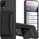 for Jitterbug Smart 4 Phone Case with Card Holder & Kickstand case for Jitterbug smart4 Cover - Black