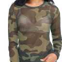 Embroidery and Rhinestones Small Red Butterfly Women Mesh See Through Top, Long Sleeve Shirt, Sheer Blouse, Crop Tops, Size M