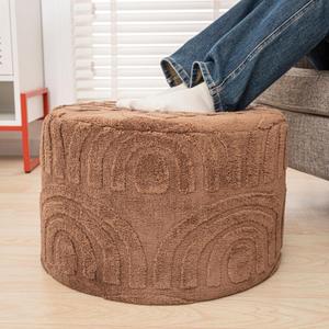 Asuprui Round Ottoman Pouf Ottoman Foot Stool Seat Faux Fur Bean Bag Foot Rest Floor Chair Leg Rest for Living Room, Bedroom or Wedding Gifts 20x20x14 Inches (Coffee)