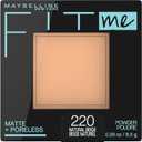 Maybelline Fit Me Matte + Poreless Pressed Face Powder Makeup & Setting Powder, 220 Natural Beige, 1 Count
