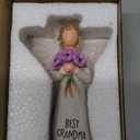 AUKEST Mothers Day Birthday Gifts for Grandma, Grandmother, Grandma Birthday Gifts, Grandmother Gift Sculpted Hand-Painted Figure (Purple Flowers)