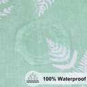 3 x misaya Rectangle Vinyl Tablecloth, Fitted Table Cover, 100% Waterproof, Elastic Edge, Plastic Table Cloth Fit 4 Foot Folding Tables for Picnic, Camping, Outdoor (Light Green Leaves, 24x48 inch)