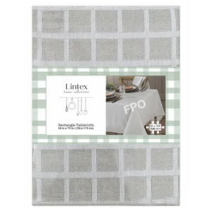 Lintex Collection Rectangle Tablecloth, 100% Cotton, 52in X 70in Grey Claire Tablecloth Lintex Collection Rectangle Tablecloth, 100% Cotton, 52in X 70in Grey Claire Tablecloth