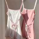 Verdusa Women's 2 Pack Coquette Bow Tie Sleeveless Rompers Backless Summer Jumpsuit Unitard (M)