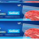 Gallon Freezer Bags, Double Zipper Seal - 100 Count, Thick Resealable Plastic storage Bags - Reusable Gallon Storage Bags for Food Storage, Meat, Vegetables, Fruit - Microwave-Safe, Zero BPA - 2 Boxes