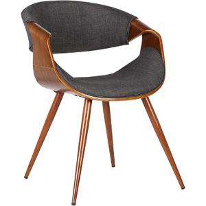 Armen Living Butterfly Mid-Century Dining Chair in Walnut Finish and Charcoal FabricArmen Living Butterfly Mid-Century Dining Chair in Walnut Finish and Charcoal Fabric, Single ,22"D x 21"W x 29"H