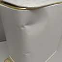Small Bathroom Trash Can with Lid Soft Close, 5L / 1.3 Gallon Slim Garbage Can with Removable Inner Bucket, Step Stainless Steel Trash Bin for Office, Bathrooms, Bedroom, Living Room (White)