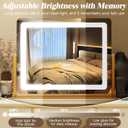 17" x22" Vanity Mirror with Light, LED Makeup Mirror with Lights and 10X Magnification, Lighted Makeup Mirror with 3 Color Modes ＆ Dimmable, for Vanity Desk, Gold