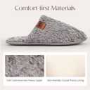 Womens Fuzzy Scuff Slippers, Comfy Supportive Foam Slip-On House Shoes for Indoor Bedroom (9-10, Grey)