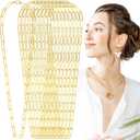 Quelay 20pcs Paperclip Chain Necklace Plated Chains Bulk Alloy Link Cable Necklace for Jewelry DIY Making Supplies Accessories (Gold)