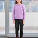 Resinta Girls Winter Fleece Lined Leggings Cotton Thick Thermal Tights Kids Soft Stretchy Pants Full Length (8-10 Years, Black)