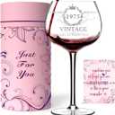 50TH Birthday Gifts for Her, Vintage 1975 Engraved 50th Wine Glass, 50 Year Old Birthday Decorations For Women, Funny 50 Bday Gifts Idea For Women, Friends, Daughter, Sister Mom - Turning 50 Present