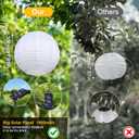 Solar Lantem String Lights Outdoor, 4 Pack 12inch Large Waterproof Hanging Lanterns with 160LED Warm White Light,USB Rechargeable Fairy Lights for Patio Garden Party Wedding Decor
