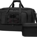 Travel Bag for Men Women, Duffle Bag & Gym Bag with Shoe Compartment, Weekender Overnight Bag with Toiletry Bag and Carry on Bags for Travel, Flight Airplane, Fit Trip, Gym, Yoga, Black