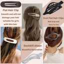 3 x 10 Pack French Flat Hair Clips for Women  Large Matte Flat Claw Clips, No-Slip Hair Clips for Thick & Thin Hair, Strong Hold Styling Barrettes, French Flat Hair Accessories