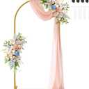 6.6 ft Metal Arch Backdrop Stand, Gold Wedding Arch Stand with Ground Nails, Balloon Arched Backdrop for Wedding, Baby Shower, Birthday Party, Photography, Garden Floral, Ceremony Decor