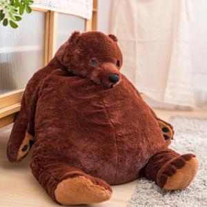 Djungelskog Bear Giant Teddy Bear Huge Plush Stuffed Animals Big Bear Plush Toy Gift for Kids, Family, and Birthday Dark Brown 23.6 inch