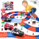 KaeKid Spider Race Track for Boys 3-8, 212PCS Race Car Track with 2 Spider Cars, DIY Flexible Track Playset, Toddler Toys Birthday Gifts for Kids