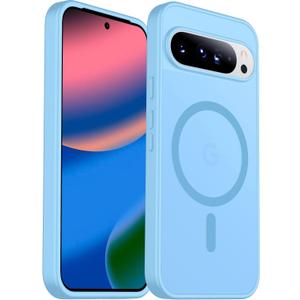SPIDERCASE Magnetic for Google Pixel 10 Pro XL Case, Military Grade Drop Protection Slim Translucent Matte Shockproof Anti-Fingerprint Phone Case for Pixel 10 Pro XL,Light Blue