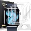 UniqueMe 8 Pack for Apple Watch Series 11/10 Screen Protector 46mm - [Strong Asorption] [Flexible TPU Not Glass][Non-Bubbles] iWatch Anti-Scratch Protection HD Clear Cover Soft Film