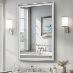 USHOWER 24x36 Inch Brushed Nickel Bathroom Mirrors for Over Sink