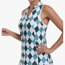 MoFiz Women Racerback Sleeveless Golf Polo Shirts V-Neck Collarless Tennis Running Tank Tops Quick Dry Athletic Casual XS