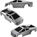 HOMETALL 1:16 Brushless RC Cars Remote Control Truck Shell - RC Cars Body Shell, PVC High Impact Car Cover Shells Frame Remote Control Car Body Cover - Silver