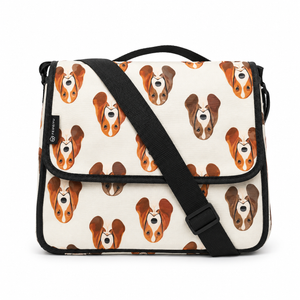 FEIFEIYU Dog Travel Bag, Dog Print, with Food Containers & Collapsible Bowls