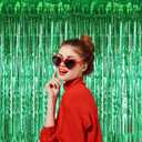 2 x Green Streamers Green Birthday Decorations - Foil Fringe Curtain Backdrop for Dinosaur Birthday Decorations Jungle Party Decorations-5 Packs