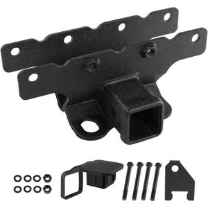 Wrangler Trailer Tow Hitch Kit - 2 Inch Rear Bumper Receiver Compatible with 2018-2024 Jeep Wrangler JL JLU 4 and 2 Door Unlimited Accessories, Metal Black Towing Trailer Hitch with Cover