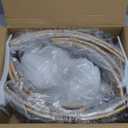 21" Natural Rattan Ceiling Light, Semi Flush Mount Gold Ceiling Lights, 5-Light Boho Chandelier with 2-Tier Drum Shade, Farmhouse Lighting Fixtures for Bedroom Kitchen Entryway Entryway