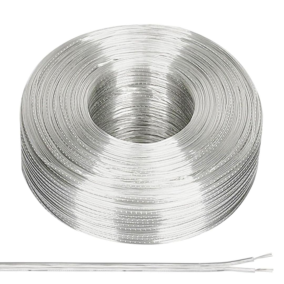 PATIKIL 65.6Ft 24/2 PVC Covered Copper Wire, 300V Soft Speaker Wire Insulated Heat Resistant Electronical Flexible Cable for LED Light Strip Audio Speaker Sound System, Clear, UL Listed (Silver)