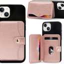 M-Plateau Slim Leather Wallet Phone Case, Adhesive Card Holder Compatible with Most Smartphones (Pink)