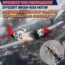 LEAMBE Brushless 4 Channel RC Plane, Ready to Fly Aerobatic Aircraft, Easy Control for Beginners, P51 Mustang RC Airplane for Adults Red, Extra Large