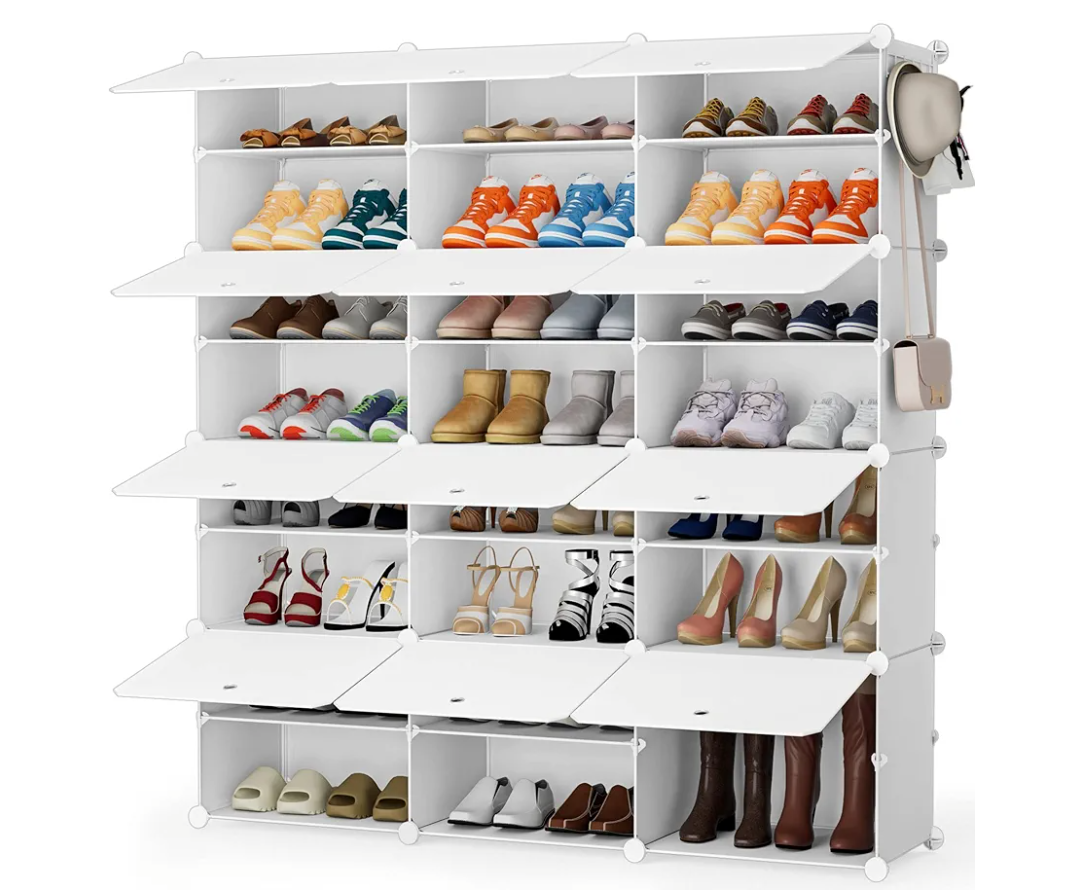 HOMIDEC Shoe Storage Cabinet, 48 Pairs Shoe Rack 3 by 8 Tier Space Saving Shoe Organizer for Closet Hallway Living Room Bedroom Garage