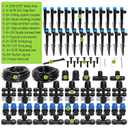 Bonviee Drip Irrigation System 230FT Quick Connect Garden Watering Kit with Adjustable Drip Emitters, 1/4 & 5/16 Tubing for Raised Beds, Greenhouse, Lawn, Automatic Timer Compatible