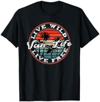 Retro Vintage Van Life Dwellers Vanlife Nomads T-Shirt, XL