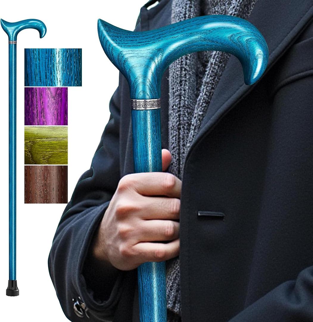 Walking Cane, Available in Multiple Inches Wooden Cane Support up to 300 Lbs, Suitable for Fancy Wooden Walking Cane for Men and Women with Extreme Demands