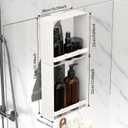 Over the Glass Shower Caddy Hanging, 2 Tier Stainless Steel Rustproof Shower Organizer Over the Door with Hooks, Bathroom Organizers and Storage Rack, Bathroom Decor Shelves - White